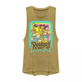 Неоновая майка с принтом «мышцы» для юниоров «Rugrats» и радужным узором Reptar And Friends Nickelodeon