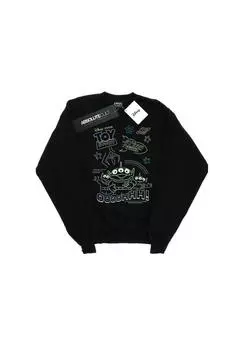 Неоновая маленькая зеленая мужская толстовка «История игрушек» Disney, черный