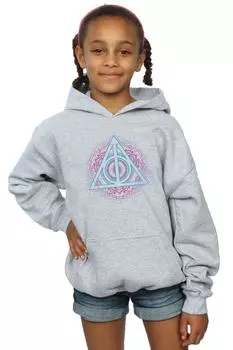 Неоновая толстовка с капюшоном «Дары смерти» Harry Potter, серый