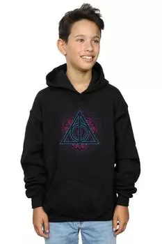 Неоновая толстовка с капюшоном «Дары смерти» Harry Potter, черный