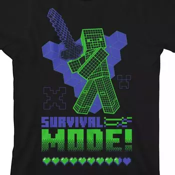 Неоново-фиолетовая футболка Minecraft для мальчиков 8–20 лет с рисунком Licensed Character