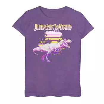 Неоново-фиолетовая и желтая футболка с рисунком T-Rex для девочек 7–16 лет Licensed Character