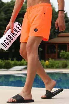 Неоново-оранжевые базовые шорты для плавания 4262 MADMEXT