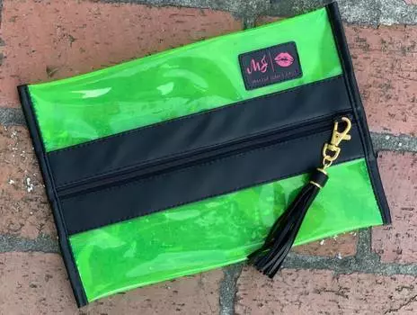 Неоново-зеленая сумка In The Clear Stadium Makeup Junkie