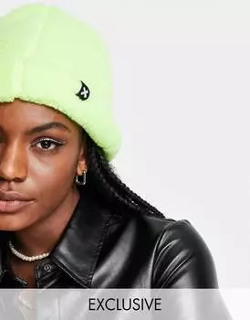 Неоново-желтая шапка унисекс COLLUSION Borg Fisherman