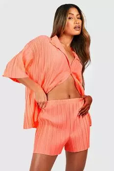 Неоновые шорты свободного кроя Boohoo, коралловый