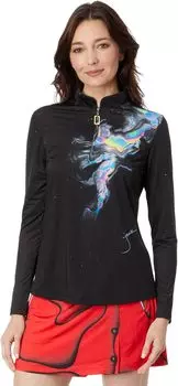 Неоновый дымчатый топ с длинными рукавами Sunsense Jamie Sadock, цвет Oasis/Palomino