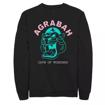 Неоновый флисовый свитшот Disney's Aladdin Agrabah Cave Of Wonders Licensed Character, черный