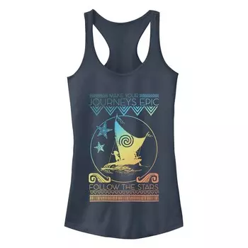 Неоновый плакат с изображением Джуниора Диснея «Путешествие Моаны» Идеальная майка с гоночной спиной Disney, цвет Indigo