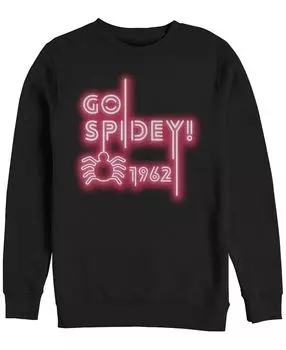 Неоновый текст marvel men's spider-man go spidey, флис с воротником-стойкой Fifth Sun, черный