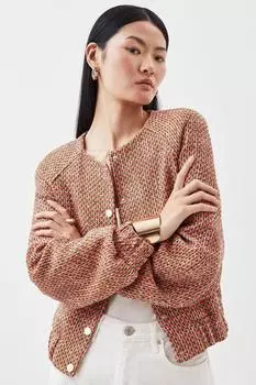 Неоновый твидовый бомбер Karen Millen, мультиколор