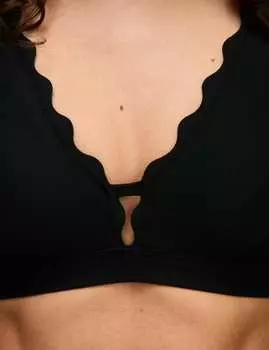 Неопреновый верх бикини с гребешком Marks & Spencer, черный