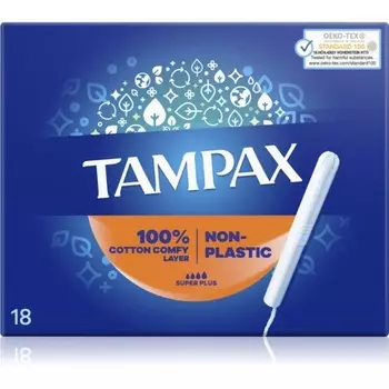 Непластичные тампоны Tampax Super Plus - 18 мл Non-Plastic