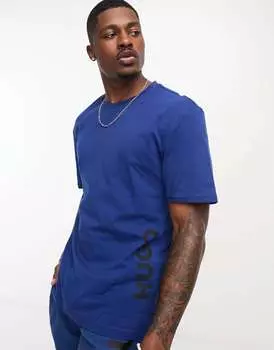 Непринужденная пляжная футболка HUGO Темно-синяя HUGO Bodywear