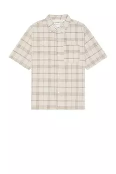 Непринужденная текстурированная рубашка в клетку с короткими рукавами Ivan Norse Projects, цвет Oatmeal
