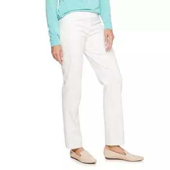 Непринужденные эластичные брюки прямого кроя с 4 карманами Croft & Barrow для миниатюрных женщин, белый