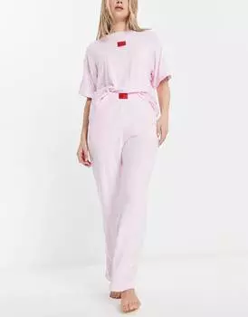 Непринужденный комплект для отдыха розового цвета с логотипом HUGO