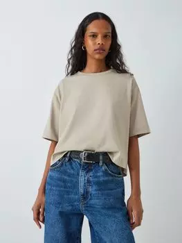 Непринужденный топ из органического хлопка John Lewis, естественный