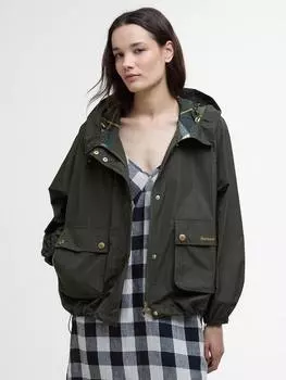 Непромокаемая куртка с капюшоном mae Barbour, цвет Olive/Ancient Tartan