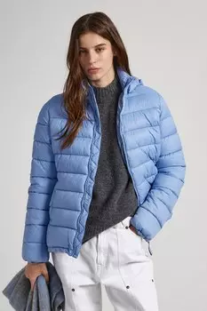 Непромокаемая зимняя куртка Maddie с утеплителем и съемным капюшоном Pepe Jeans London, синий