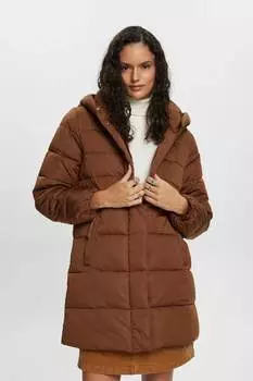 Непромокаемая зимняя куртка с капюшоном Esprit, коричневый
