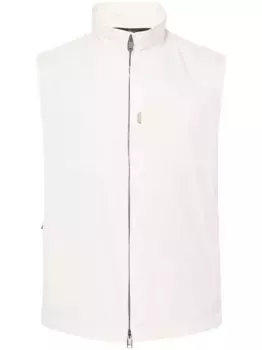 Непромокаемый дутый жилет Brioni, белый