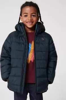 Непромокаемый пуховик темно-синего цвета для мальчика Paul Smith, синий