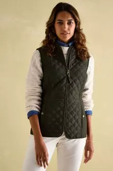 Непромокаемый жилет Minx с ромбовидной стежкой Joules, зеленый