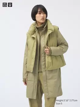 Непростеганный жилет puffertech Uniqlo, зеленый