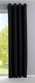 Непрозрачная штора »NewYork« черная ВxШ 225x295 см упаковка из 1 шт. тепловая штора затемняющая штора затемняющие люверсы звукопоглощающая защита от УФ-излучения подхваты, 201920600 Astek, черный