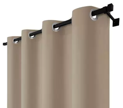 Непрозрачная штора с люверсами, готовая штора, размеры: 140х230 см, цвет: графит. Voppi, бежевый