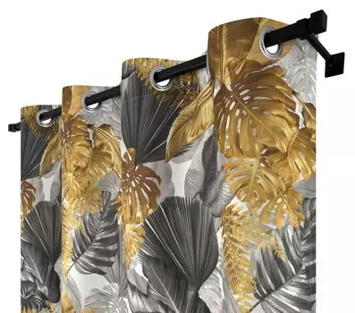 Непрозрачная штора с люверсами, размеры: 140х250 см, цвет: Жасмина. Voppi