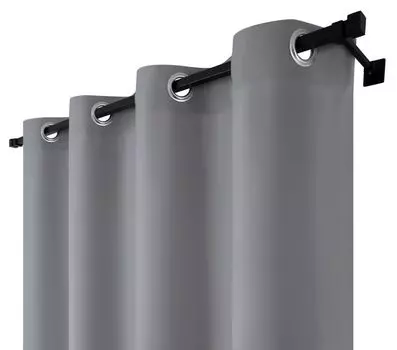 Непрозрачная штора с люверсами, размеры: 140х260 см, цвет: серый. Voppi