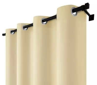 Непрозрачная штора с люверсами, размеры: 140х260 см, цвет: янтарный. Voppi, бежевый