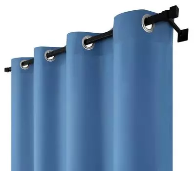 Непрозрачная штора с люверсами, размеры: 140х280 см, цвет: графит. Voppi, светло-синий