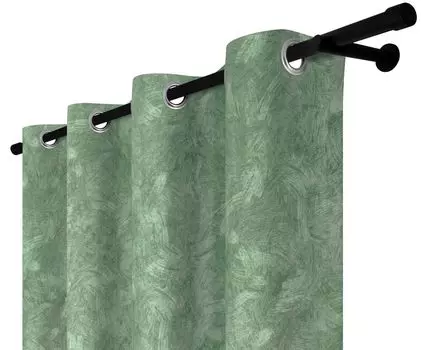 Непрозрачная штора с петлями, размеры: 140х175 см, цвет: зеленый. Voppi