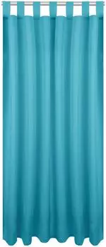 Непрозрачная штора с петлями, размеры: 140х245 см, цвет: бирюзовый. Bestlivings