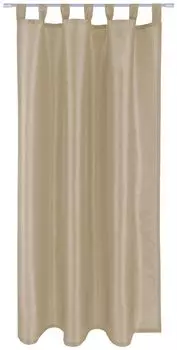 Непрозрачная штора с петлями (светло-серо-коричневый) размером 140х175см (ширина х высота) Bestlivings, серый