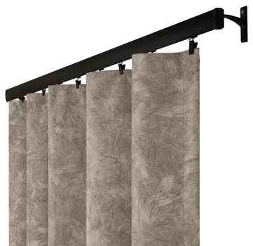 Непрозрачная штора с рюшовой лентой, размеры: 140х250 см, цвет: графит. Voppi