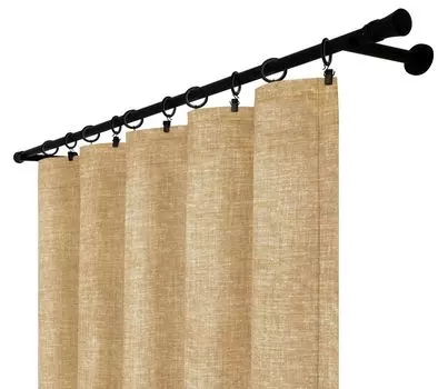 Непрозрачная штора с рюшовой лентой, размеры: 140х260 см, цвет: светло-серый. Voppi