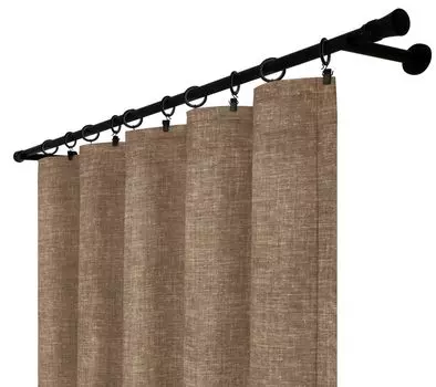 Непрозрачная штора с рюшовой лентой, размеры: 140х260 см, цвет: пирит. Voppi