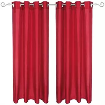 Непрозрачные декоративные шторы с люверсами (внутренний диаметр около 4 см), в упаковке 2 шт., готовые шторы Алессия разных размеров и цветов. Arsvita, красный