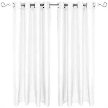 Непрозрачные декоративные шторы с люверсами (внутренний диаметр около 4 см), в упаковке 2 шт., готовые шторы Алессия разных размеров и цветов. Arsvita, белый