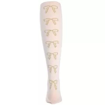 Непрозрачные колготки для девочек с бантиками на спине MeMoi