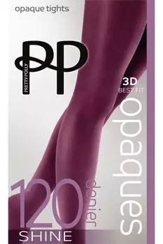 Непрозрачные колготки премиум-класса с 3D-блеском 120 ден — бордовый Pretty Polly, красный