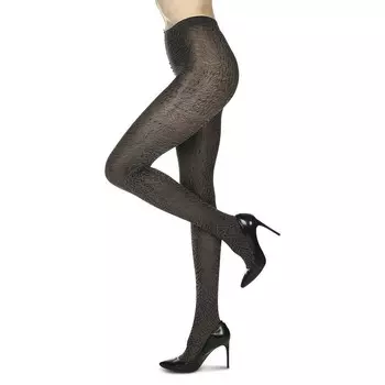 Непрозрачные колготки с леопардовым принтом Luxe MeMoi, черный