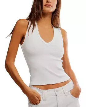 Нерия майка с V-образным вырезом Free People, слоновая кость/кремовый