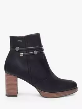 NeroGiardini Кожаные ботильоны с миндалевидным носком, черные