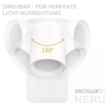 NERU Design USB-прикроватный настенный светильник с выключателем белого цвета, включая светодиодную лампу 3W GU10 теплого белого цвета, количество: комплект из 1 шт. SSC-LUXon