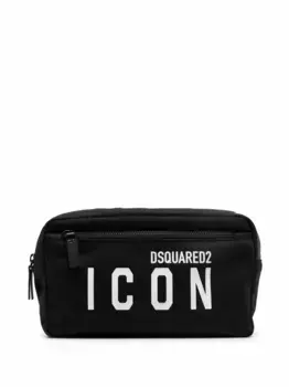 Несессер на молнии с логотипом DSQUARED2, черный